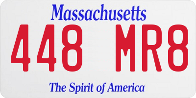 MA license plate 448MR8