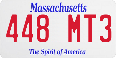 MA license plate 448MT3