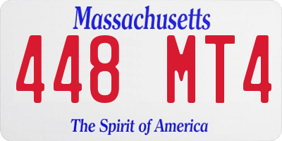 MA license plate 448MT4