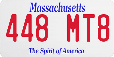 MA license plate 448MT8