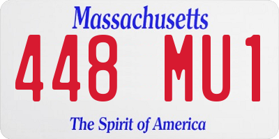 MA license plate 448MU1