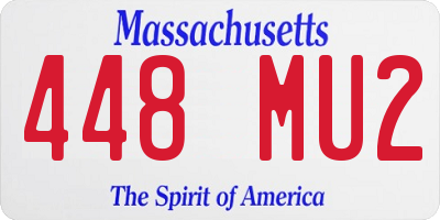 MA license plate 448MU2