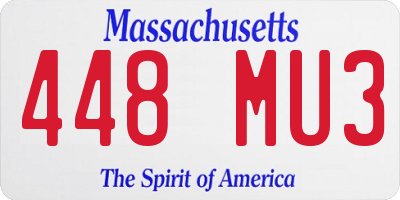 MA license plate 448MU3