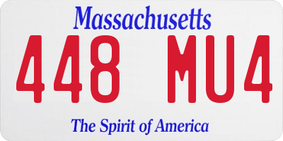 MA license plate 448MU4