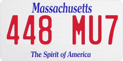 MA license plate 448MU7