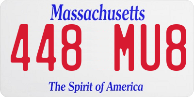 MA license plate 448MU8