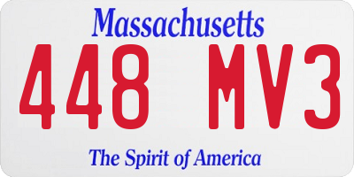 MA license plate 448MV3