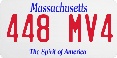 MA license plate 448MV4