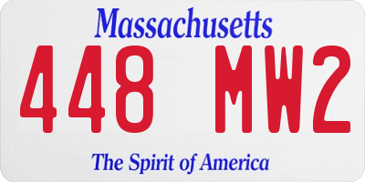 MA license plate 448MW2