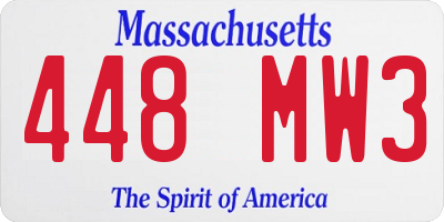 MA license plate 448MW3