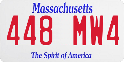 MA license plate 448MW4