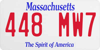MA license plate 448MW7