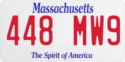 MA license plate 448MW9