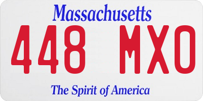 MA license plate 448MX0