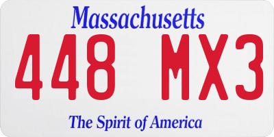 MA license plate 448MX3
