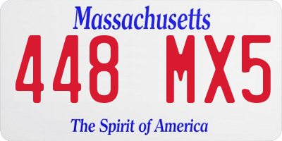 MA license plate 448MX5