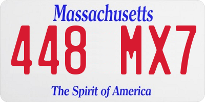MA license plate 448MX7