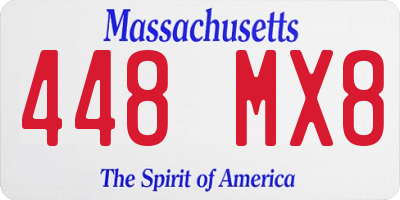 MA license plate 448MX8