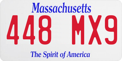 MA license plate 448MX9