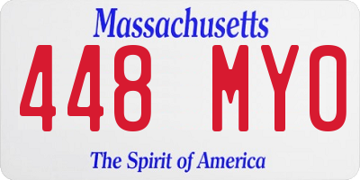 MA license plate 448MY0