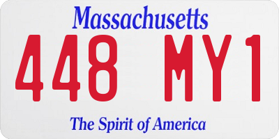 MA license plate 448MY1