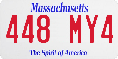 MA license plate 448MY4