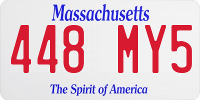 MA license plate 448MY5