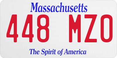MA license plate 448MZ0