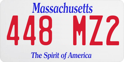 MA license plate 448MZ2