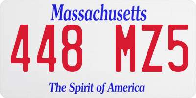 MA license plate 448MZ5