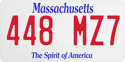 MA license plate 448MZ7