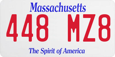MA license plate 448MZ8