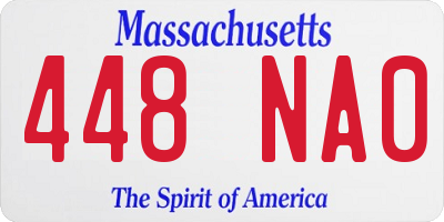 MA license plate 448NA0