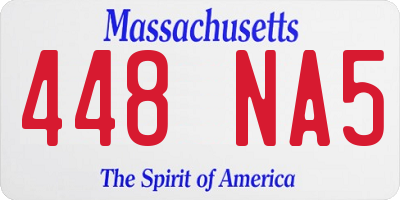 MA license plate 448NA5