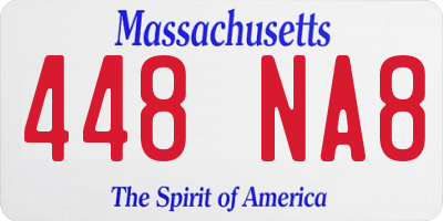 MA license plate 448NA8