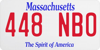 MA license plate 448NB0