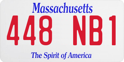 MA license plate 448NB1