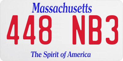 MA license plate 448NB3