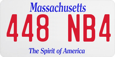 MA license plate 448NB4