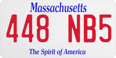 MA license plate 448NB5