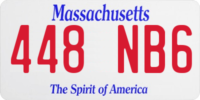 MA license plate 448NB6