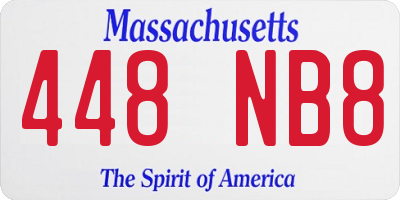MA license plate 448NB8