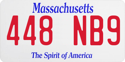 MA license plate 448NB9
