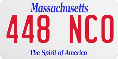 MA license plate 448NC0