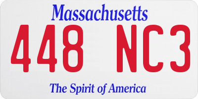 MA license plate 448NC3