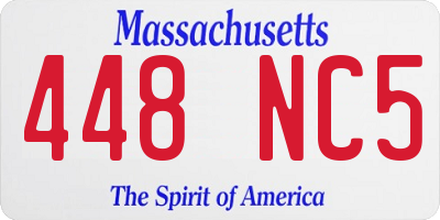 MA license plate 448NC5