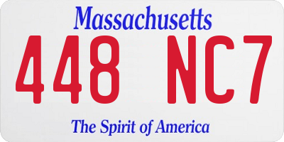 MA license plate 448NC7