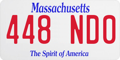 MA license plate 448ND0