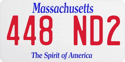 MA license plate 448ND2