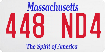 MA license plate 448ND4